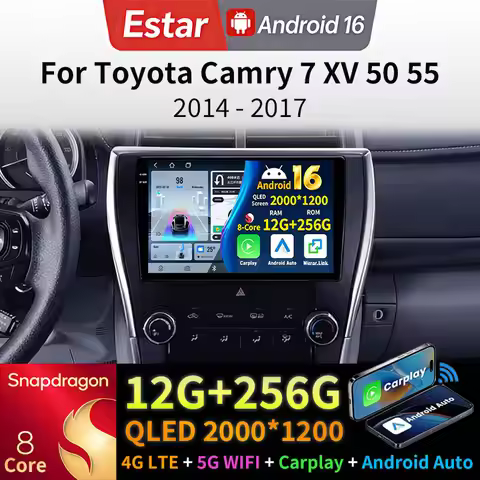 Android 16 Car Radio For Toyota Camry 7 XV 50 55 2014 - 2017 US EDITION GPS Multimedia Player Navi H