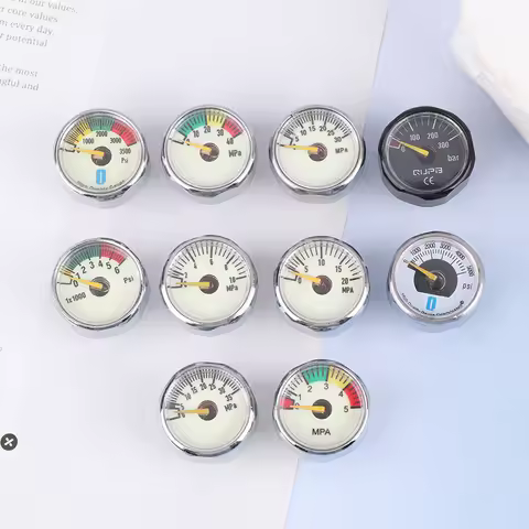 1PC Air Mini Micro Pressure Gauge Manometer | Thread M10 M8 | 5MPA 10MPA 20MPA 30MPA 35MPA 40MPA 300