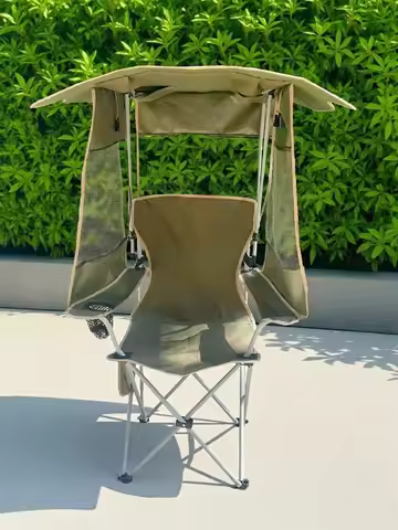 Outdoor Folding Chair, Leisure Fishing Chair, Portable Sunshade, Sunscreen, Camping Beach Chair, Arm