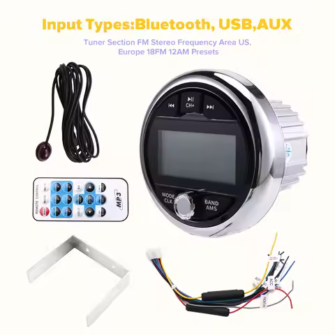 X39A-For UTV ATV RZR Boat Radio MP3 Media Player Marine Radio Stereo Bluetooth AUX Audio FM AM Recei