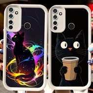 H2 Black Cat White Casing for Realme Narzo 10A 5i 9i C75 7i 6i C17 C2s C2 5s 10 20A 5 14 14T 14X C71