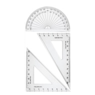 CLEARANCE Transparent Geometric Triangle Protractor 45° 90° Protector Plastic Ruler