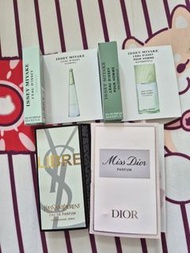 (Hold)DIOR 香水 sample 1ml + YSL 香水 sample 1.2ml + ISSEY MIYAKE 香水 sample 0.6ml x 2，只有一套，不散買，不郵寄，油塘取