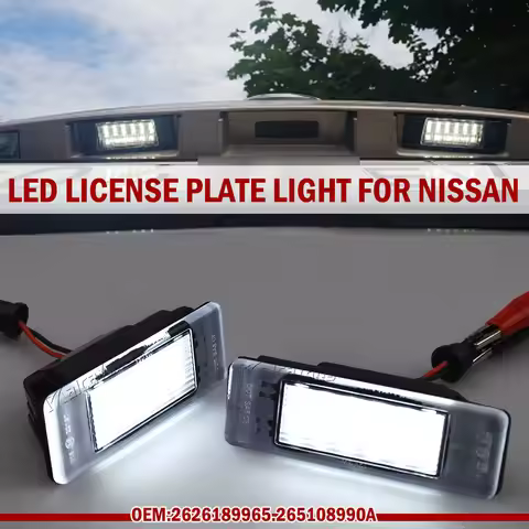 2626189965.265108990A 2PCS White LED License Plate Light For Nissan X-Trail T30 T31 Qashqai J10 J11 