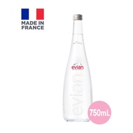 Evian Natural Mineral Water Glass Bottle 750ML