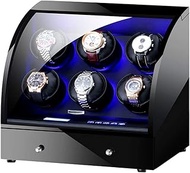 Automatic Watch Winder Box 6 Touch Panel Display Screen Soft Flexible Leather Watch Pillow 5 Rotation Modes