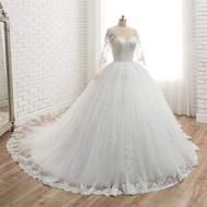 Main wedding dress, 2026 new style, elegant bridal, forest‑style, cross‑border French‑tail design fo