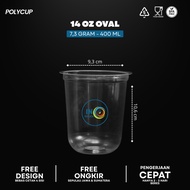 14oz OVAL CUP SCREEN PRINTING 7.3 grams - polycup Brand - Free 4 Sided 1 Color Plastic Cup Sealer / 