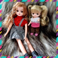 Genuine Takara Tomy Japanese Licca-chan & Miki-chan Doll, flexible body, random outfit included.