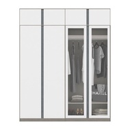 SB Design Square KONCEPT FURNITURE ตู้เสื้อผ้าขนาด 200 ซม. รุ่น Blox Fit in สีขาวลายผ้า