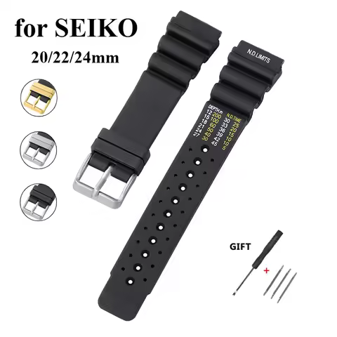 ND Limits Diver Silicone Strap 20mm 22mm 24mm for Seiko Water Ghost Resin Men Sport Watch Band for C