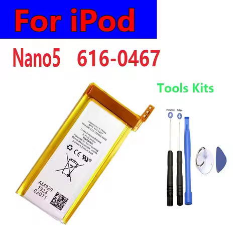 2pcs 5pcs 10pcs 20pcs 330mAh built-in Battery For ipod Nano5 616-0467 Replacement Battery 5G 5th Gen