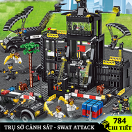 Bộ đồ chơi lắp ráp Cảnh sát SWAT gồm các mô hình lớn Xe cảnh sát Máy bay chiến đấu Robot cảnh sát 5