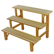 Outdoor Plant Stand. 3-Tier Chengai Wood Outdoor Plant/Flower Pot Stand