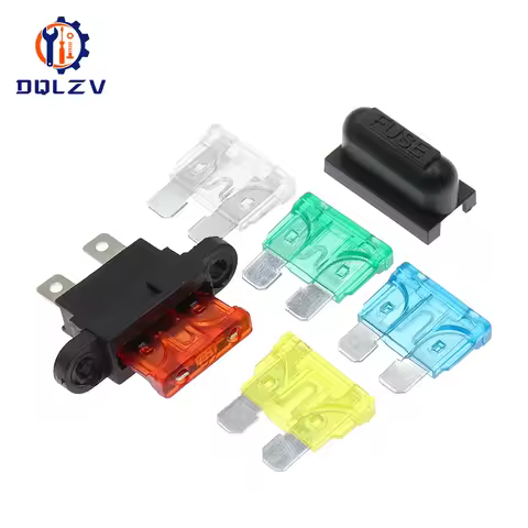 Waterproof Auto Standard Middle Fuse Holder + Car Boat Truck ATC ATO Blade Fuse 5A 7.5A 10A 15A 20A 