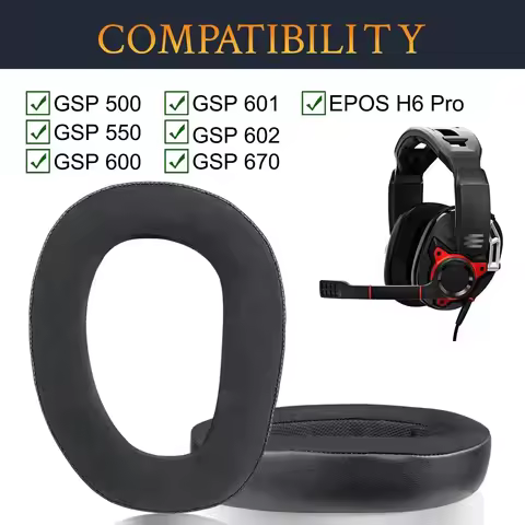 Replacement Cooling Gel Earpads For Sennheiser GSP500 GSP550 GSP600 GSP 670 Headset EPOS H6 Pro, GSP