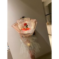 [从零开食]LED Rose Bouquet Luminous Balloon / Transparent Bobo Ball Rose Bouquet  Birthday Valentine's D
