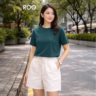 ROO Lady Round Neck Short Sleeve T-Shirt 100% Cotton