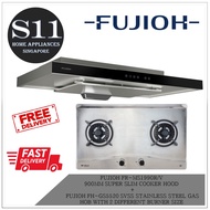 FUJIOH FR-MS1990R/V  900MM SUPER SLIM COOKER HOOD  +  FUJIOH FH-GS5520 SVSS STAINLESS STEEL GAS HOB WITH 2 DIFFERENT BURNER SIZE BUNDLE DEAL