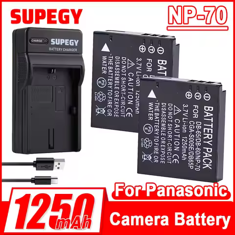 3.7V 1250mAH Suitable for Panasonic NP-70 D-LI106 DB-60 DB-65 DMW-BCC12 CGA-S005E Battery