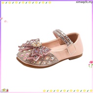 Spring Autumn Girl Princess Shoes Rhinestone Bow Tie Kids Leather Shoe Fashion Causal Sequins Childr