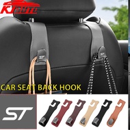 1/2pcs Ford ST Line Hidden Car Back Seat Hook Headrest Leather Soft Hanging Hook 20kg Load-Bearing F