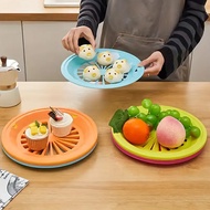 4pcs  PP plastic plate, circular picnic plate, hollowed out party dessert plate, PP circular plastic