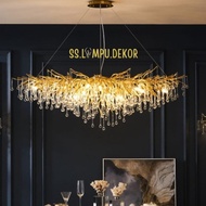 CRYSTAL ROOT CHANGER LAMP 60 80 cm 1.2 1.6 METER GOLD Living Room Decorative Lamp