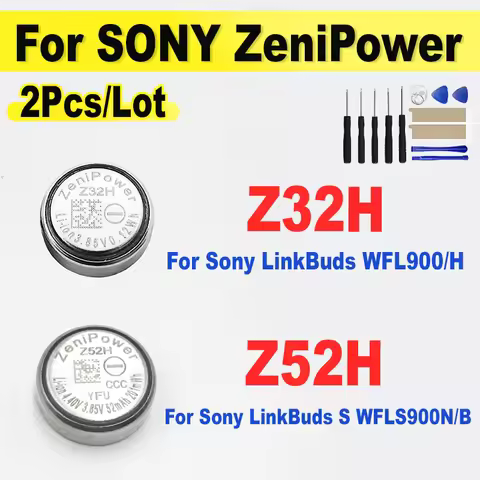 2Pcs NEW Z52H New Battery For Sony LinkBuds S WFLS900N/B, Z32H For Sony LinkBuds WFL900/H Earphone +