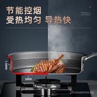 Pan Household Stainless Steel Honeycomb Frying Pan Frying Dual-Use Flat Non-Stick Pan Induction Cooker Gas Frying Pan