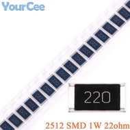 100pcs/10pcs 22ohm 2512 SMD Chip Resistor 22 ohm 22R 220 1W 5% Electronic Passive Component Resistan