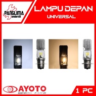 Lampu Depan 8 LED 2 Sisi 8+8 Watt H6 T19 M2B AC DC Putih Kuning Ayoto