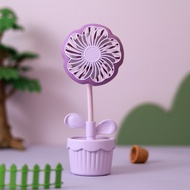 Cute Flower Pot Shaped Mini Fan Usb Portable Mini Electric Fan Noiseless Operation