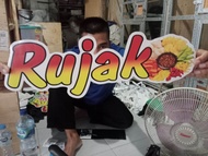 STIKER CUTTING KACA GEROBAK ETALASE TULISAN RUJAK FULL COLOUR