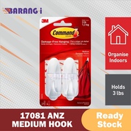 3M Command 17081 ANZ Medium Designer Hooks 2PC (2 Sets/Pck) (Holds up to 1.3kg) Wall Adhesive CommandTM Barang-i