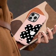 Two-in-One Phone Case Hard Case Shockproof Foundation Black White Polka Dot Flower Suitable for iPho