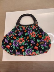 日本Feiler 黑色花卉手提包