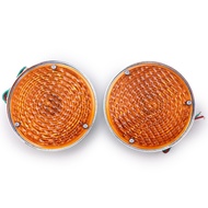 Round Side Dimmer Screw Type 2 Pieces Size 4.5 Inches Orange Lens Jeep Willys CJ3 CJ5 CJ6 CJ2A CJ3A 