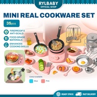 Real Cook Pretend Mini Toys Kitchen Set Children's Cooking Toys Kids Educational Play House Toys Kit