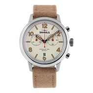 Detroit Men's The Traveler S0120245785 2 Eye Alabaster Dial Dune Canvas Strap Chronograph Watch 42mm