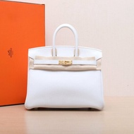 HERMES Birkin2501白色Togo皮Y刻金扣肩背包