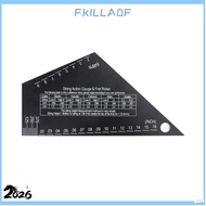FKILLA0FSB 2PCS String Action Gauge, High Precision Graduations Stainless Steel Fret Rocker Tool,  F