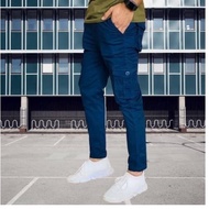 Cargo Army Seluar Slack 6Pockets Pants Unisex Tactical Elasticated Lelaki/Perempuan Waist Slimfit Lo