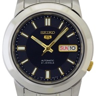 Seiko Mens SNKK11k1 (Seiko5 SS Bracelet BL) Watch Silver   Mens