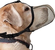 Dog Muzzle, Breathable Soft Muzzle for Large Dogs to Anti & Prevent Barking Biting Chewing, Reflecti