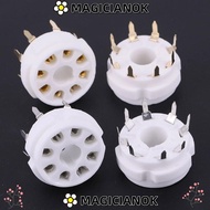 MAGICIANOK 1Pcs Valve Base, DIY 8Pin K8A Ceramic Tube Socket, Durable Tin-Plated GZC8-Y GZC8-Y-2 Oct