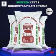 KSPT 1 SUSFEED - Konsentrat sapi potong - Pakan penggemukan sapi potong - Protein Kasar 14 % - Kemas