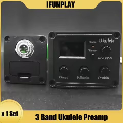 Ukulele 3 Bands EQ Equalizer with Tuner LCD Chromatic Pickup Piezo Transducer Balance Output