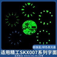 ซูเปอร์แรงสีฟ้า/สีเขียวเรืองแสงตัวอักษรเหมาะสำหรับ Seiko skx007เคลื่อนไหว nh35/36หน้าปัดขนาดอุปกรณ์ดัดแปลง