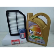 HONDA ODYSSEY RB3, RB4 2.4 2008y- 2013y AIR FILTER + OIL FILTER + KOYOMA 0W20 FULLY SYNTHETIC ENGINE
